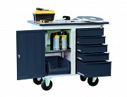 Mobile Tool Table FLEX with 1 Cabinet and 5 Drawers - 101